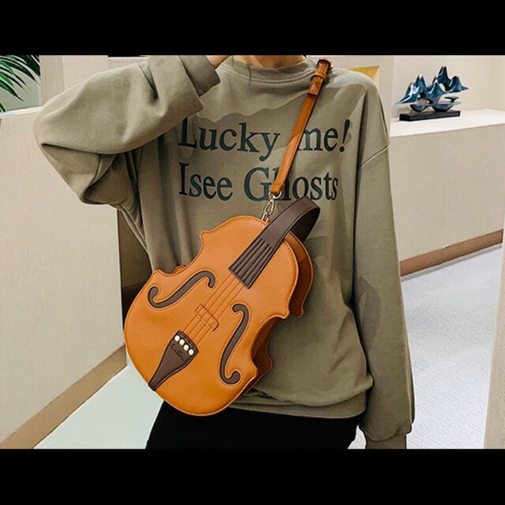 NEW Musical Instrument Style 2-Way Backpack Brown - Picture 3 of 7